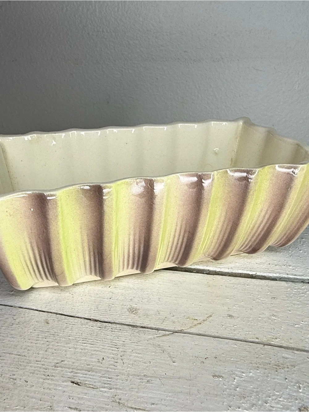 Vintage Royal Windsor ceramic planter, yellow, brown, 1970s, Retro planter, MCM